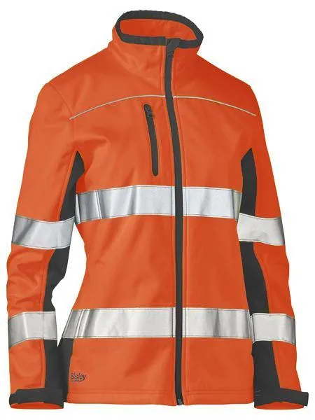 Wollondilly H&R -WOMENS TAPED TWO TONE HI VIS SOFT SHELL JACKET BJL6059T