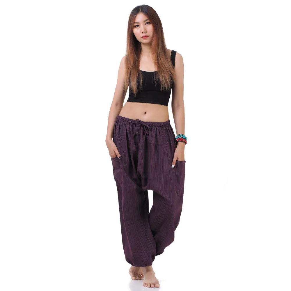 Women's Pinstripe Harem Pants Purple Orchid