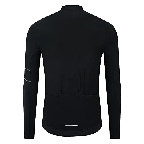 YKYW Men's PRO Team Aero Cycling Jersey Coat Winter 10-20℃ Race Fit Fleece Thermal Black